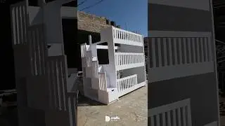 3 in 1 bunk Bed with drawer staircase and a side bookshelf!
