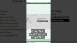 How to Export Data Excel Format in Tally ERP 9 #shorts #tallyerp9 #youtubeshorts #tallyclass