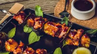 BBQ Chicken & Pineapple Skewers with Fresh Bay Leaves Recipe by Chef Tyler Florence | Traeger Grills