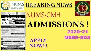 NUMS CMH ADMISSION OPEN MBBS-BDS 2020 | APPLY NOW @educationandhappiness
