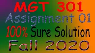 MGT 301 Assignment 1 2020 |VU Unique Solutions|