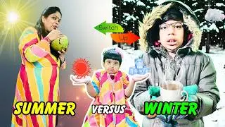 WINTER🌒Vs SUMMER☀️| Food Switchup Challenge | Raj And Nandani Show