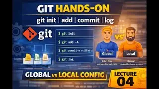 04_DevOps Batch  | Git Hands-On | git init, add, commit, status, log | Git Config Explained
