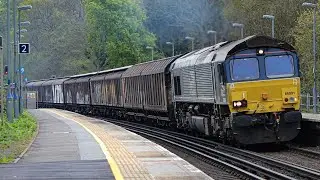 On lease from DRS 66091 passes Sandling on Water Train | 1/5/2022