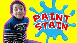 Saleh making a magic ball - paint stain on the wall - Super Kids