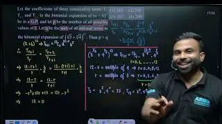 Let the coefficients of three consecutive terms Tr, Tr+1 and Tr+2 in the binomial expansion of (a+b)