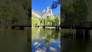 Reflections of Yosemite: River, Bridge, and Cliffs | Yosemite National Park 🏞️