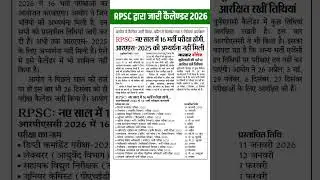 RPSC New Exam Calendar 2026 | RPSC Calendar Latest Update | RPSC Big Update, #rpsc