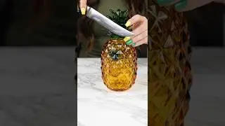cutting Glass pineapple 🍍#shortsfeed #glassfruit #pineapple  #fruit #crystal #mirror
