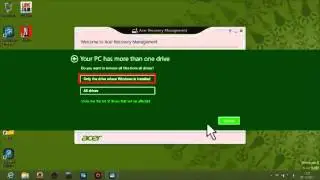 Использование Acer  recovery  Management для восстановления Windows 8