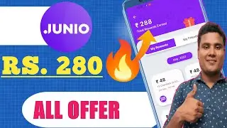 Junio New Cashback offer ! Junio loot offer ! per account INR 280