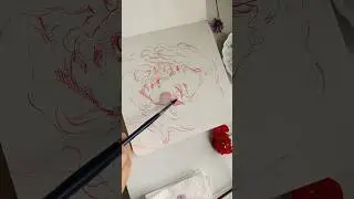 моя Герань, будь она человеком:)2025#артвидео #watercolor