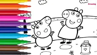 Draw Peppa Pig and George pig For Toddlers | Peppa Pig Drawing | George Pig Drawing