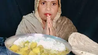 Spicy recipe 🥵 l aalu matar ki sabji🤤 and chawal roti please support me 🙏