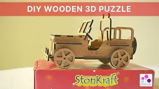 StonKraft Wooden 3D Puzzle Military Jeep | Wondersomes