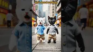 cat's hard working AI funny character video l@shortsl@aicat@aivideo