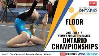 SUNDAY - GYM B FLOOR - 2019 Level 4-5 W.A.G. Ontario Championships
