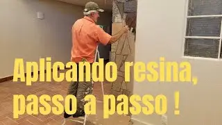 Aplicando resina em revestimento de pedra !!!