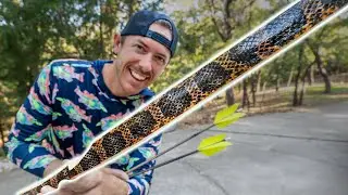 Using Real Snake Skin on Homemade Hunting Bow - Beautiful Camouflage!