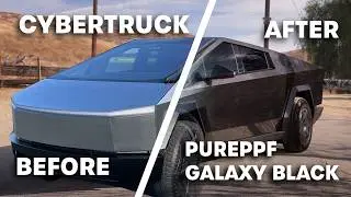 Tesla Cybertruck wrapped in PurePPF Gloss Galaxy Black