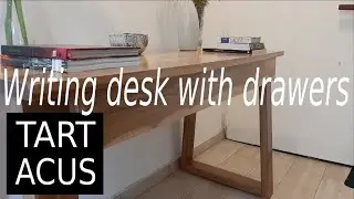 Wooden writing desk with drawers