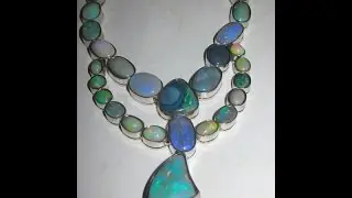 Necklace with Opals, Christmas opal jewelry sale.