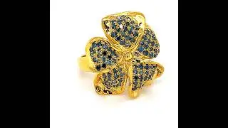 Blue Diamond 1.40ct Solid 14K Yellow Gold Ring