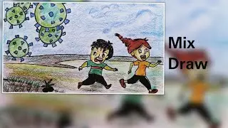 Coronavirus|coronavirus drawing|coronavirus drawing with pencil color|mix draw