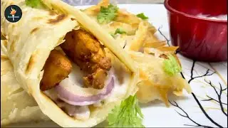 Chicken Mayo Paratha Roll | Delicious Street Food Recipe by @foodbookHQ #chickenparatharoll 