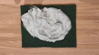 ASMR shaving foam scouring pad squeezing & ripping 💚💚💚