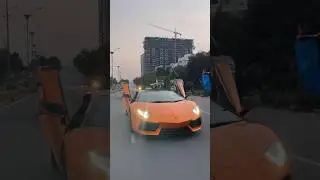 Driving Lamborghini With Doors Up