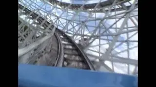 Lakeside Cyclone Roller Coaster POV Wooden Coaster Denver, CO