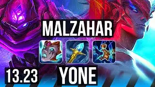 MALZAHAR vs YONE (MID) | 1.8M mastery, Comeback, 600+ games | KR Diamond | 13.23