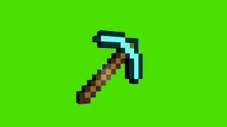 Minecraft 3D Diamond Pickaxe Animation Green Screen