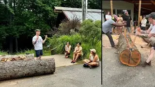 How to split an oak log for greenwood chairmaking