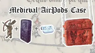 Я сделал средневековый чехол для AirPods cuir bouilli. маргиналии кроликов