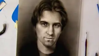 Time-lapse Portrait Drawing Demonstration ( dry brush technique)