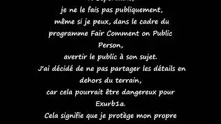 Brève déclaration pour les personnes qui soutiennent #Exurb1a - Pieke Roelofs
