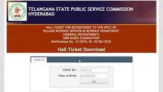 VRO hall ticket download 2018|| TSPSC hall ticket 2018|| how to down load vro hall ticket