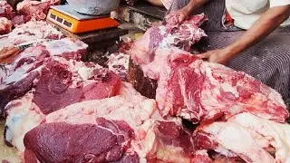 Beautiful Village Meat Cutting Video, Exceptional Butcher Amazing Show, Best Selling processing job