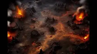 DnD compatible animated map _ Foggy Mountain Inferno _ ambience for VTT and tabletop RPG