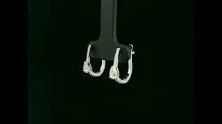 Pear Diamond Huggie Earrings in 18K White Gold