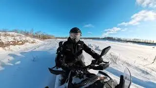 Can am outlander 6x6 trail ride in snow 
