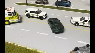 1/64 Diecast Emergency Vehicles responding to a Crash