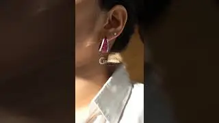 Invisible Setting Princess Cut Ruby Sapphire Hoop Earrings