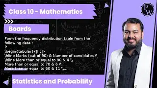 Form the frequency distribution table from the following data :Marks (out of 90)     Number of ca...
