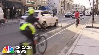 Bike lane improvements on Chicago's Milwaukee Avenue