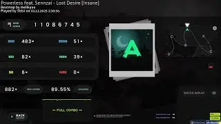 Shist's playing Powerless feat. Sennzai - Lost Desire [Insane + HR] | 89,55% | x882/882 | 111 pp