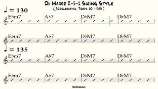 Db Major 2-5-1 Backing Track For Bass (Accelerating Tempo 60-240) Swing Style