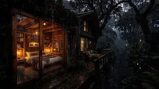 Soft Rain Drifting Over a Cozy Forest Cabin 🌲 | Calm Rain Sounds for Deep Sleep